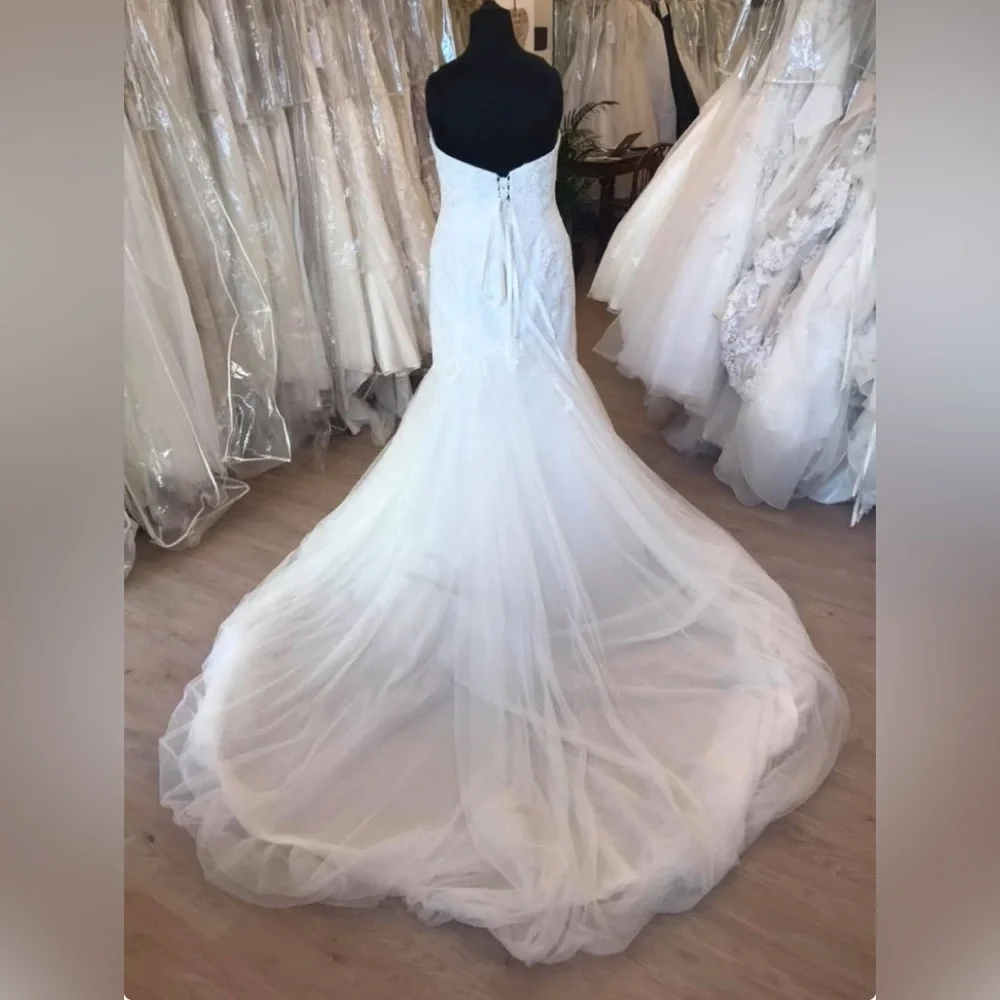 STELLA YORK beaded wedding dress bride moscato blush undertone size 16 - Picture 6 of 6